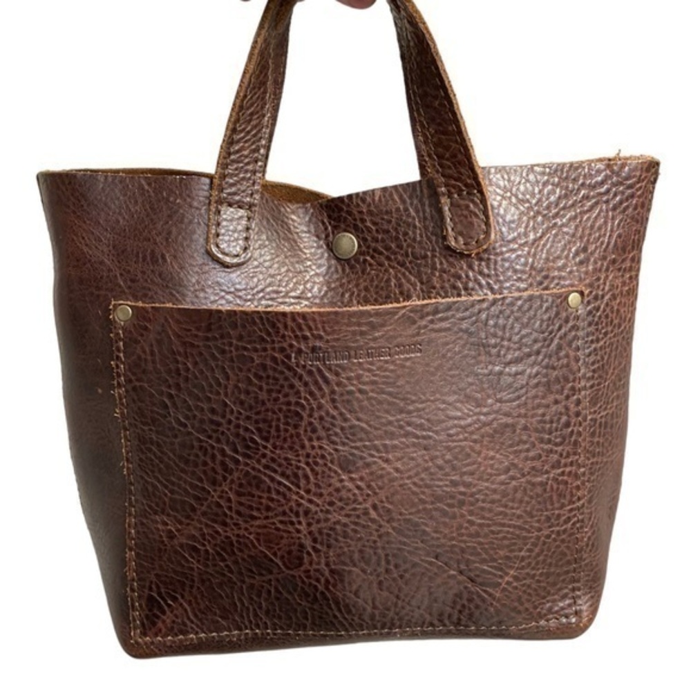 Portland leather brown leather small tote bag